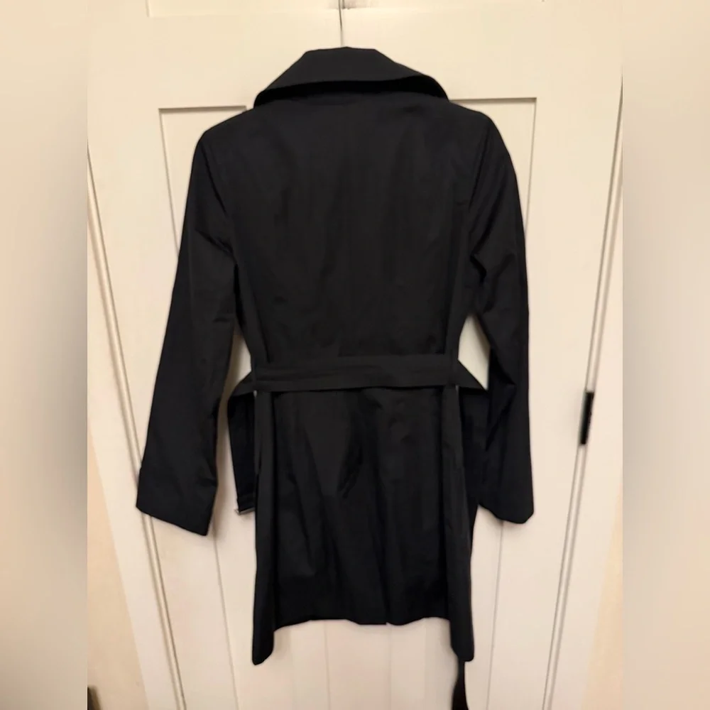 Michael Kors Trench Coat Button Belted Wool Blend Liner Size Small Classic